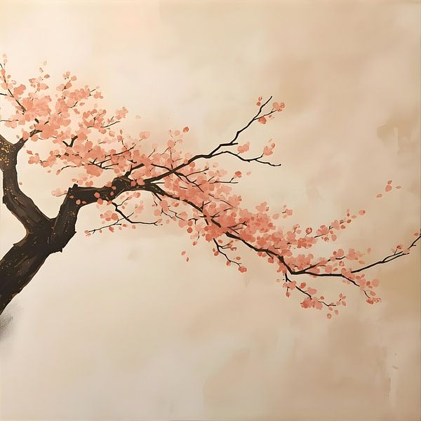 Japandi Blossom Branch by FoXo Art