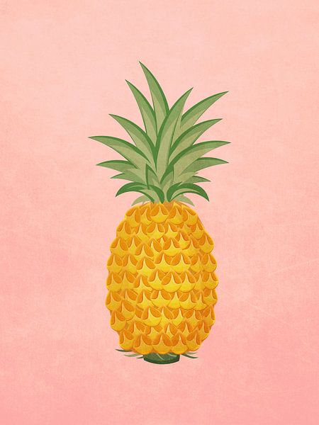 Minimal art Zomervibes ananas van RickyAP