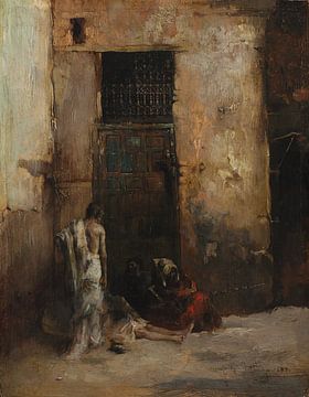 Mariano Fortuny, Bedelaars bij een deur, 1870 van Atelier Liesjes