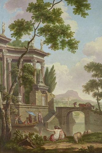 Arcadisch landschap met een grafmonument, Jurriaen Andriessen