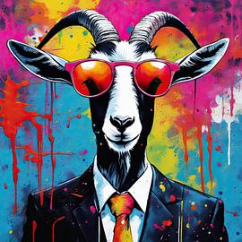 Painting Goat 01.29 by Eye catching paintings