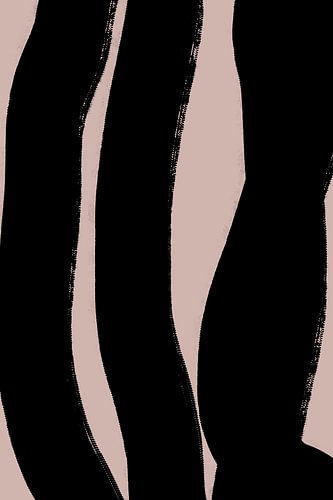 Moderne abstracte minimalistische vormen en lijnen in zwart op beige III