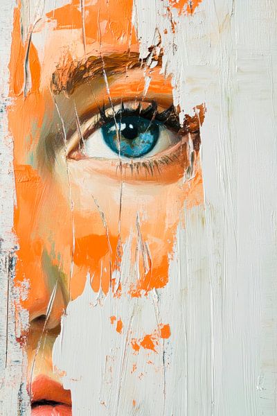 Moment van een gekleurd gezicht van Poster Art Shop