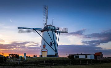 De Witte Molen Meeuwen Sunset van Zwoele Plaatjes