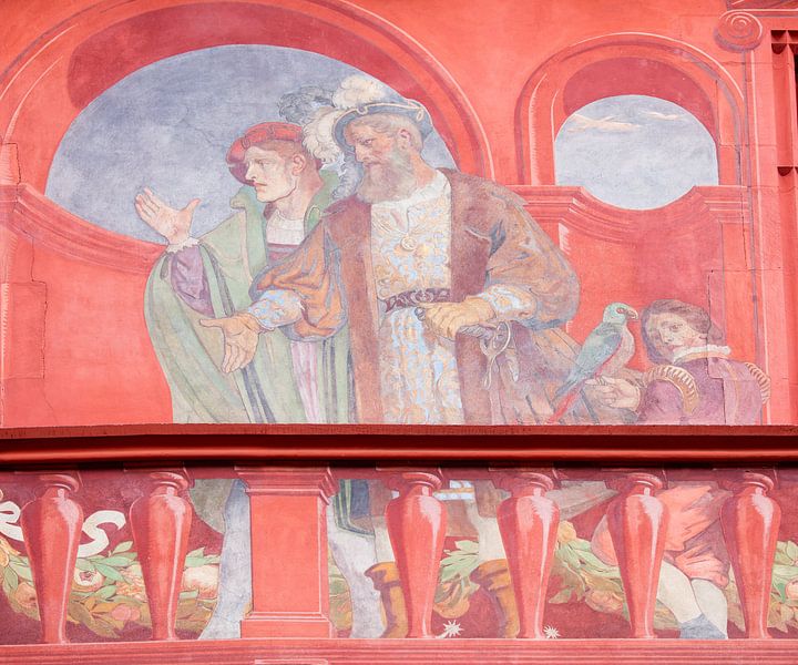 Fresko am Basler Rathaus in der Schweiz von Joost Adriaanse