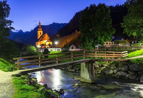 Ramsau Malerwinkel and the world-famous local church of St. Sebastian near Berchtesgaden
