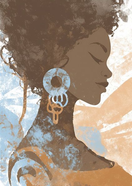 Frauenprofil | Serene Contrast von Wunderbare Kunst