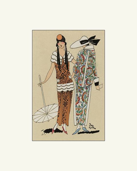 Friendship - Fashion, advertisement, historical print, 1920s, model, pattern by NOONY