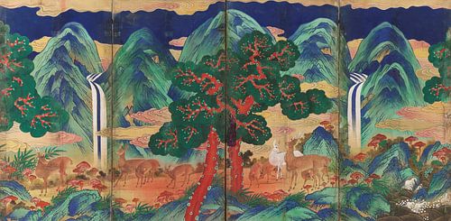 Schilderij van tien levenssymbolen