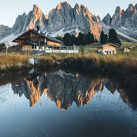 Geisler Alm Villnöss Dolomieten zonsondergang van Daniel Kogler