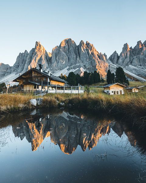 Geisler Alm Villnöss Dolomieten zonsondergang van Daniel Kogler