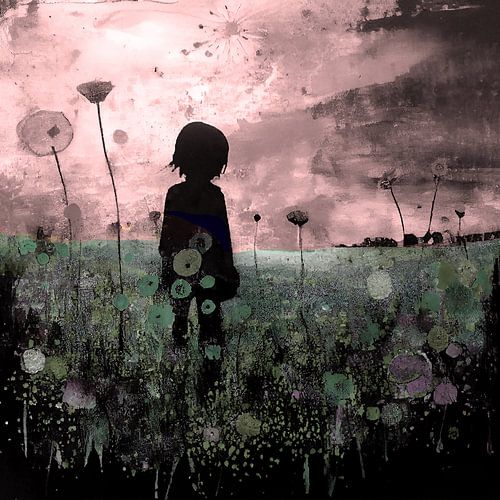 Mädchen im Doppelfeld zweifarbig