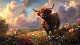 Schotse Hooglanders: Avondgloed van ByNoukk