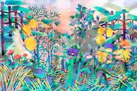 Meditatie in het regenwoud, een landschap in pastelkleuren van FRESH Fine Art thumbnail