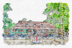 Centre de fête " 't Appeltje" à Bergen op Zoom (aquarelle)