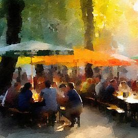 Summer terrace amongst the trees by Vlindertuin-Art