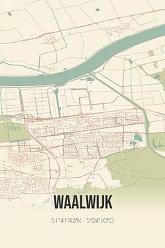 Vintage landkaart van Waalwijk (Noord-Brabant) van Rezona
