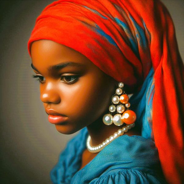 Mädchen mit dem roten Kopftuch von Ineke de Rijk