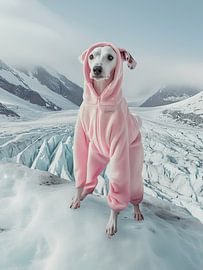 Windhund auf Gletscher-Expedition | Zur falschen Zeit am falschen Ort von Frank Daske | Foto & Design