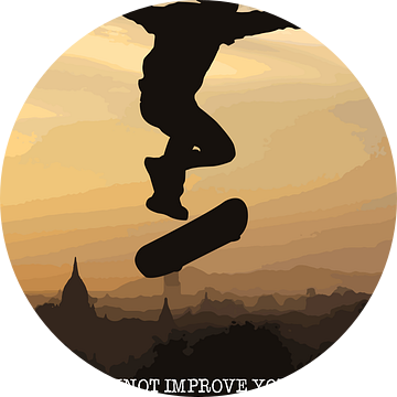 Skateboard Wallart "...je kunt je toekomst verbeteren" Cadeau-idee van Millennial Prints