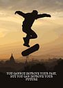 Skateboard Wallart "...je kunt je toekomst verbeteren" Cadeau-idee van Millennial Prints thumbnail