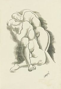 Aktzeichnung im Stil von Auguste Rodin