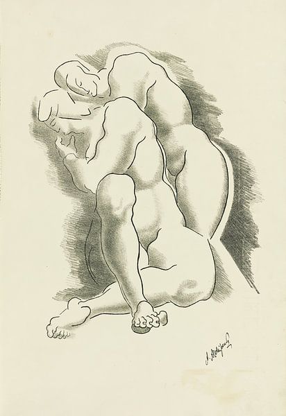 Naakttekening in de stijl van Auguste Rodin van Peter Balan