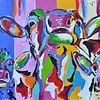 Hedendaagse kleurrijke koeien van Kunstenares Mir Mirthe Kolkman van der Klip