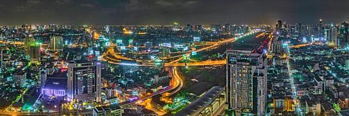 Panoramic picture of Bangkok by night