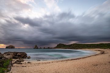 Pointe des Chateau lange blootstelling op het strand van Guadeloupe van Fotos by Jan Wehnert