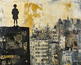 Kind Silhouette von Blickfänger Gemälde