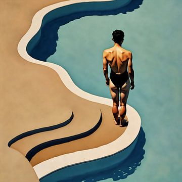 Poised by the Pool: Ein ruhiger Moment