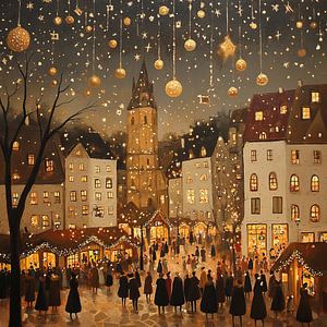 Beleuchtete Winternacht