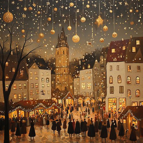 Illuminated Winter Night by Wonderful Art