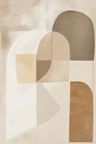 Abstract in bruin en beige