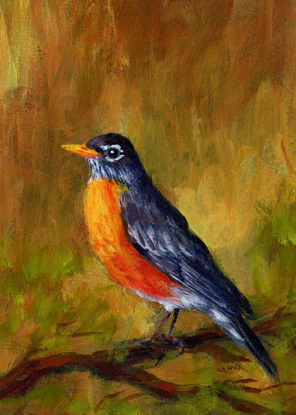 Portrait of a North American Robin by Karen Kaspar