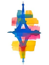 Eiffel Tower abstract, Paris city of love by Caroline Guerain