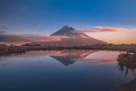 Sunset at Mt Taranaki, New Zealand by Aydin Adnan
