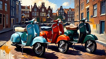 Scooters italiens à Amsterdam