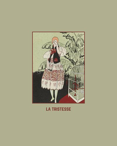 La tristesse - Historische mode, bohemian, Art Deco Print