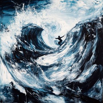 Surfing wave by Poster Art Shop