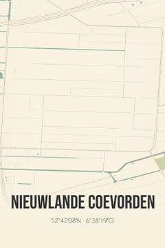 Vintage landkaart van Nieuwlande Coevorden (Drenthe) van Rezona