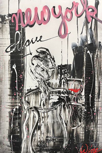 New York chic by Geoffrey Wijn - WINE ART GALLERY