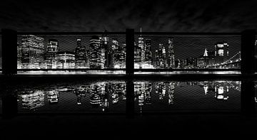 Reflectie van de Skyline van New York van Bart cocquart