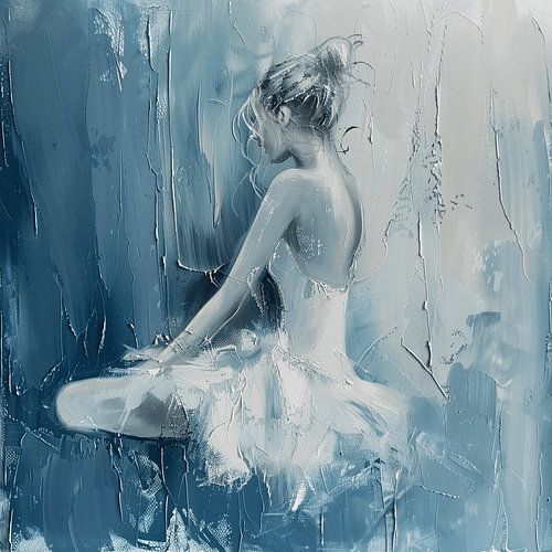 Vulnérabilité et réflexion | Portrait de femme en tons bleus