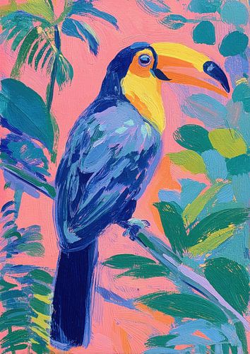 Toekan plakkaatverf tropisch roze