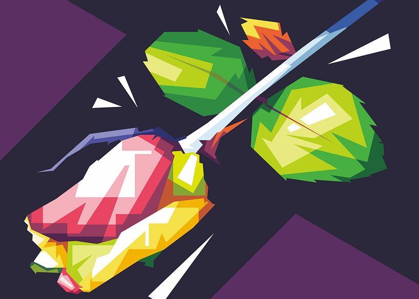 Rose Blume Popart von Rizky Dwi Aprianda