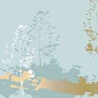 Pastel grass with golden touch