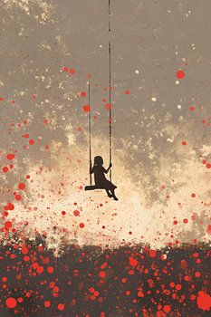 Girl on Red Dot Swing