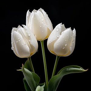 Tulipes blanches sur The Xclusive Art